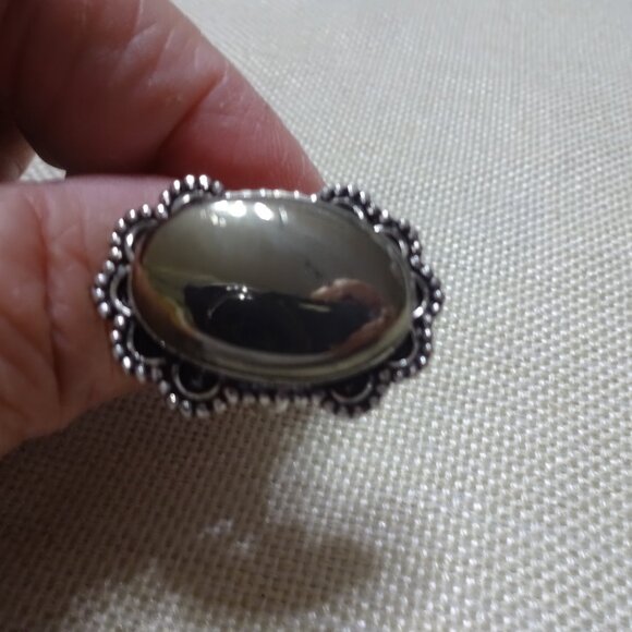 Unique APACHE PYRITE Handmade Sterling Ring Size 8 #36C - Picture 3 of 3